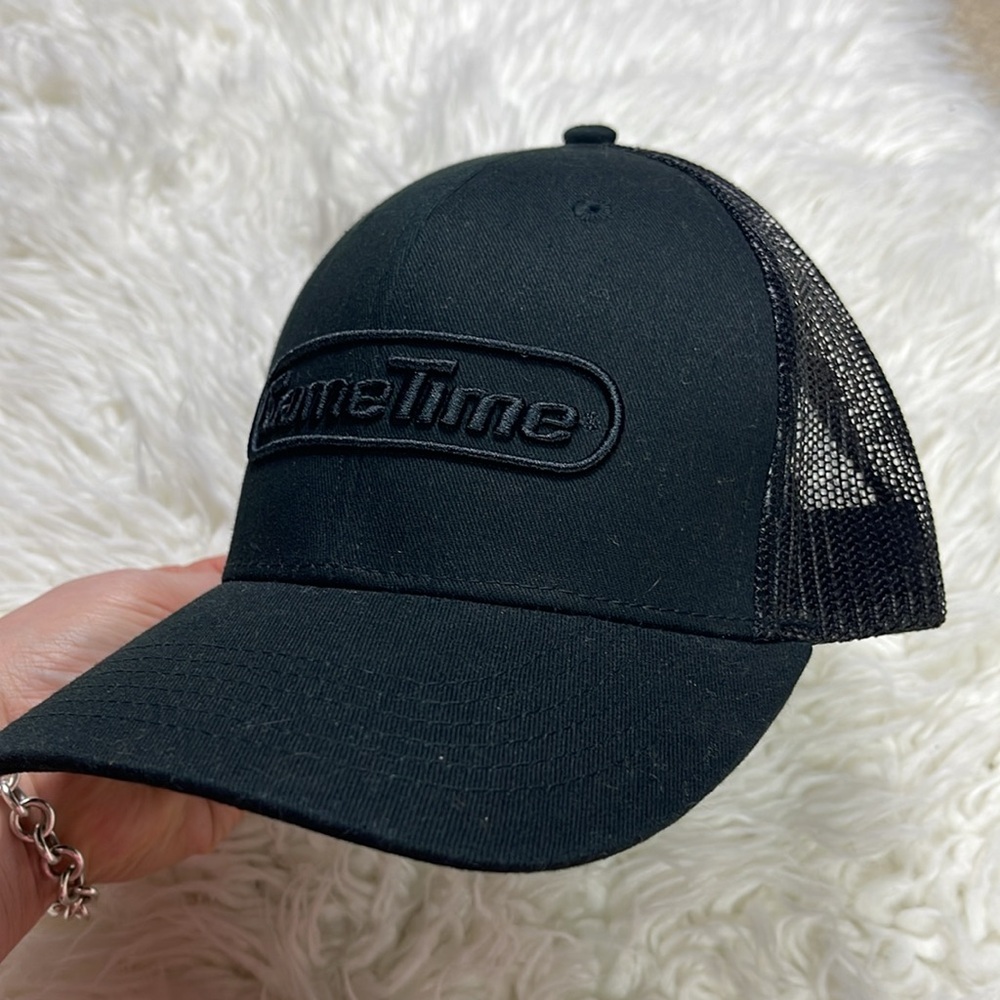 NEW GameTime Snap Back Trucker Mesh Hat Cap Black One Size